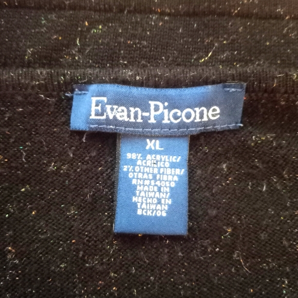 Evan-Picone Women's Acrylic Black Sweater Size XL - Picture 3 of 10